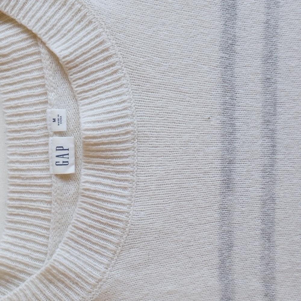 Gap Oversized Wool-Blend Hi-Lo Sweater M Ivory Gray *50off3* - Picture 3 of 6
